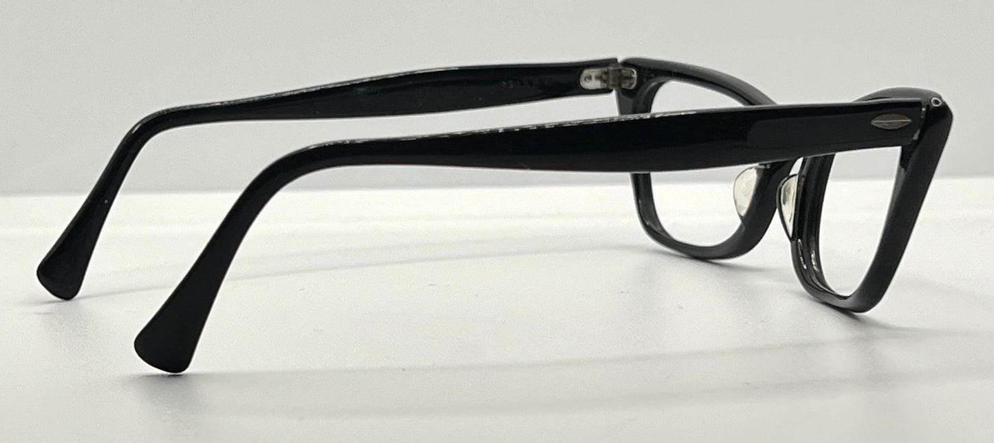 Vintage Titmus Usa “Siret” Cat-Eye Eyeglasses Black Rhinestone – Restored