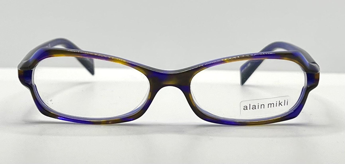Alain Mikli A0604 11 Eyeglasses-Handmade Blue|Amber Striped Acetate-48mm–Original Lenses