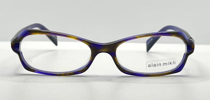 Alain Mikli A0604 11 Eyeglasses-Handmade Blue|Amber Striped Acetate-48mm–Original Lenses