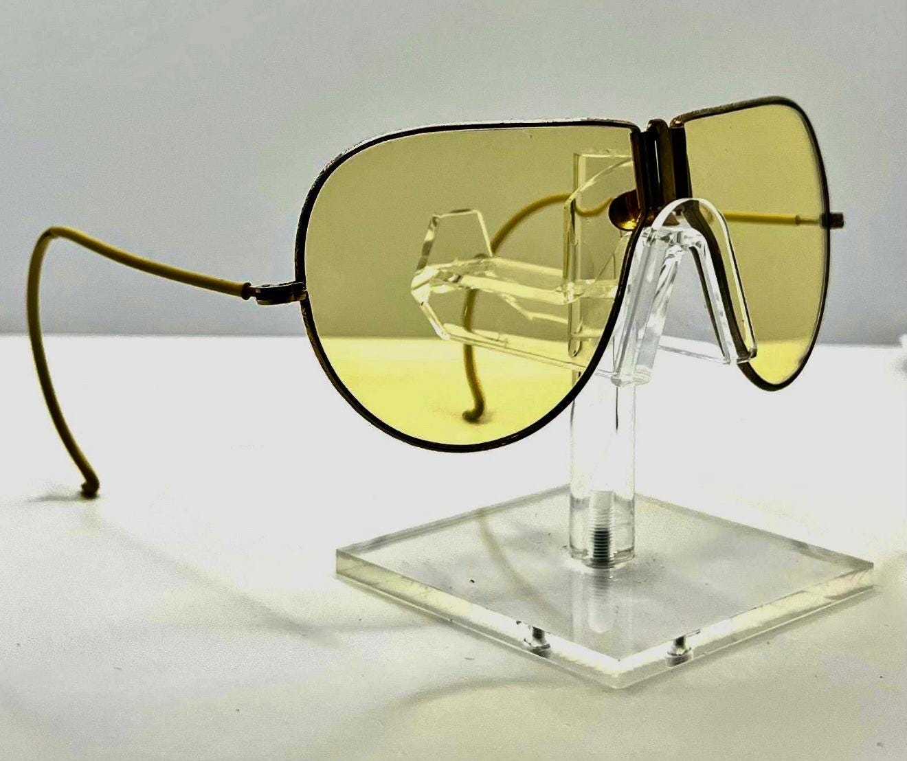 Korean War-Era Folding Aviator Military Glasses – Original Yellow Glass Lenses