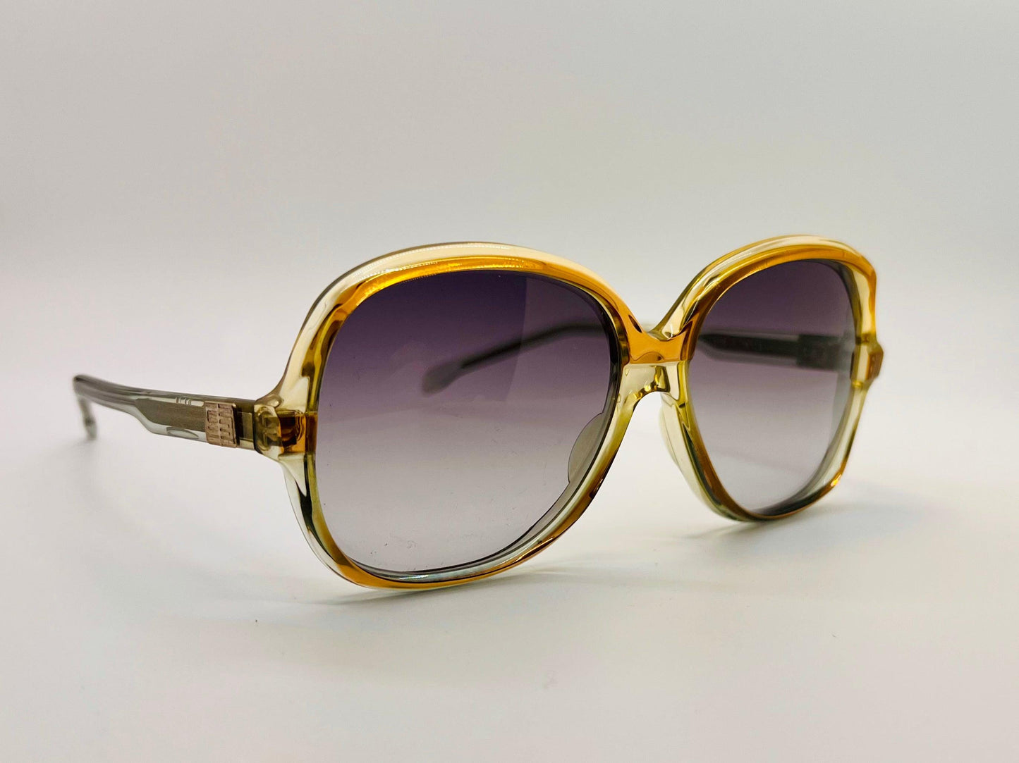 Vintage Emilio Pucci Sunglasses-Amber Gold Gradient Grey Lenses-Nos|Unworn