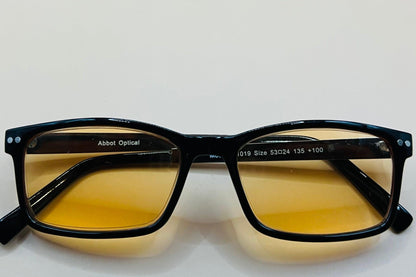 Abbot Optical Amber Lens, Blue Light Blocking Gaming & Computer Glasses-Brand New (Magnification +1.0-3.5)