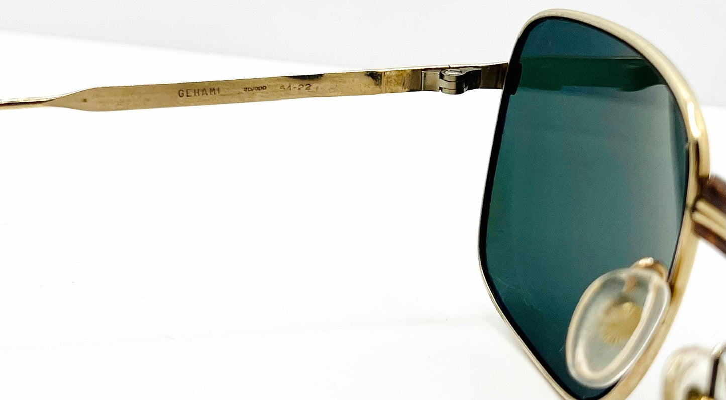 Gehami 381 G2 Vintage Gold Sunglasses-Original Lenses-Deadstock Italy