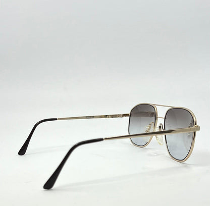 Studio 123-R-Flex Gold Vintage Aviator Sunglasses w|New Grey Gradient Custom Lenses-Deadstock