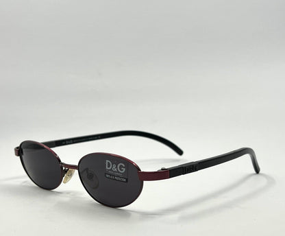 D&G 2033|330 Vintage Y2K Deadstock Sunglasses Red Black Oval Made in Italy