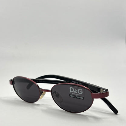 D&G 2033|330 Vintage Y2K Deadstock Sunglasses Red Black Oval Made in Italy