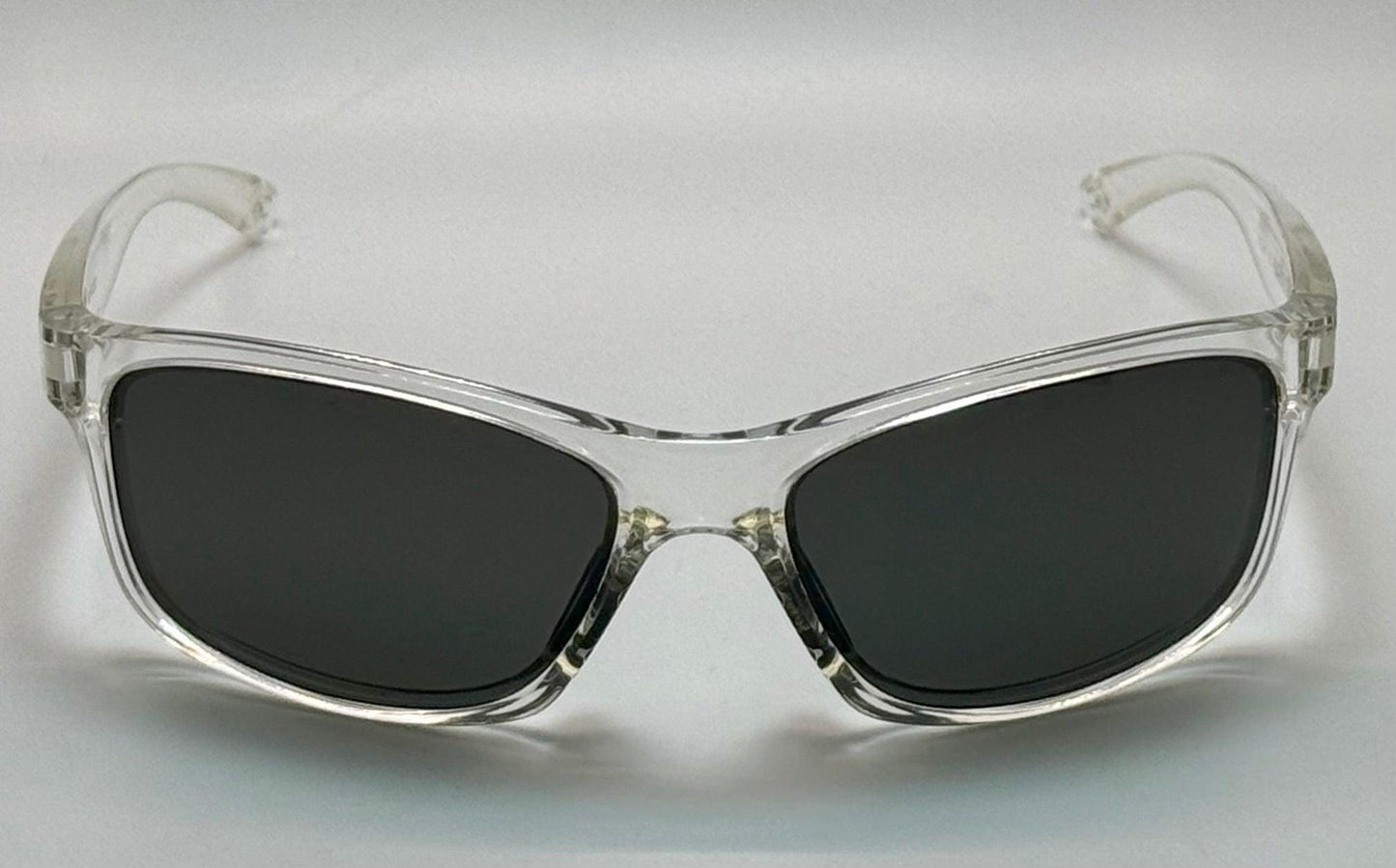 Vintage Revo Harness Polarized Sunglasses-Crystal Clear Frame W|New Dark Grey Polarized Lenses