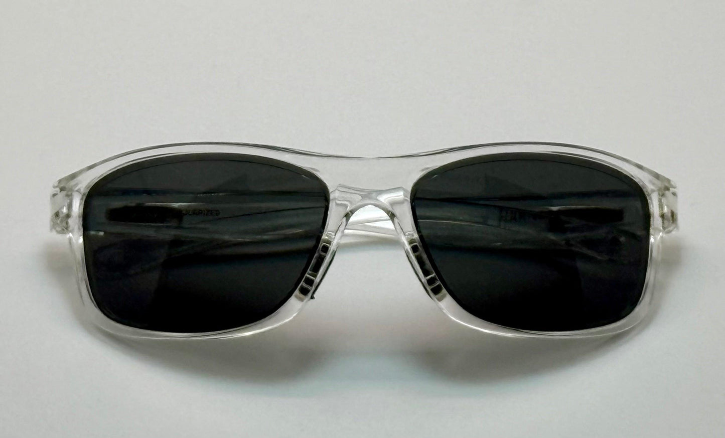 Vintage Revo Harness Polarized Sunglasses-Crystal Clear Frame W|New Dark Grey Polarized Lenses