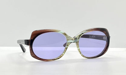 Artoptic Ines 52-20 – Vintage French Butterfly Sunglasses W|New, Custom Violet Lenses-Deadstock