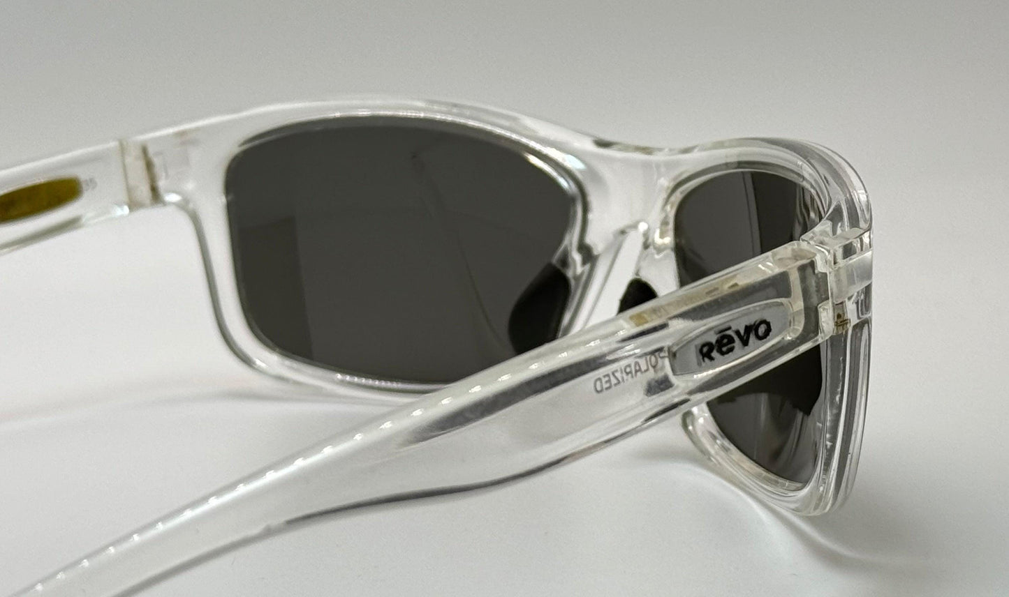 Vintage Revo Harness Polarized Sunglasses-Crystal Clear Frame W|New Dark Grey Polarized Lenses