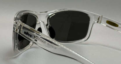 Vintage Revo Harness Polarized Sunglasses-Crystal Clear Frame W|New Dark Grey Polarized Lenses