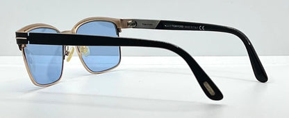 Tom Ford Tf5323 002 Black|Gold Sunglasses W|New Blue Custom Lenses-New|Unworn-Full Kit
