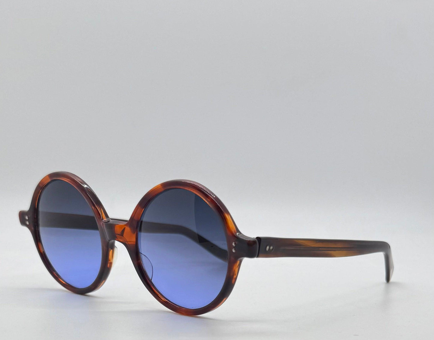 Sro U.S.A. Vintage 5 Tortoise Round Frames W| Custom Blue Gradient Berko’S Designs Lenses
