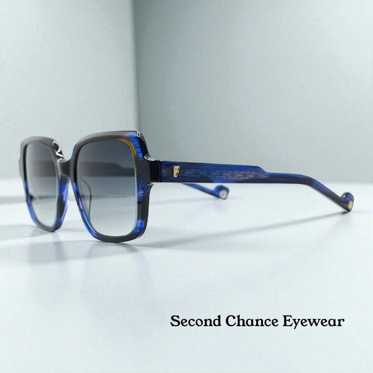 Entourage of 7 “Ravenna” Blue Havana Gradient 51mm Sunglasses-Made in Japan-New|Unworn -Full Kit