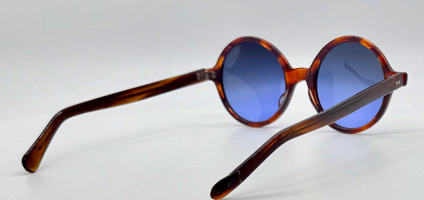 Sro U.S.A. Vintage 5 Tortoise Round Frames W| Custom Blue Gradient Berko’S Designs Lenses
