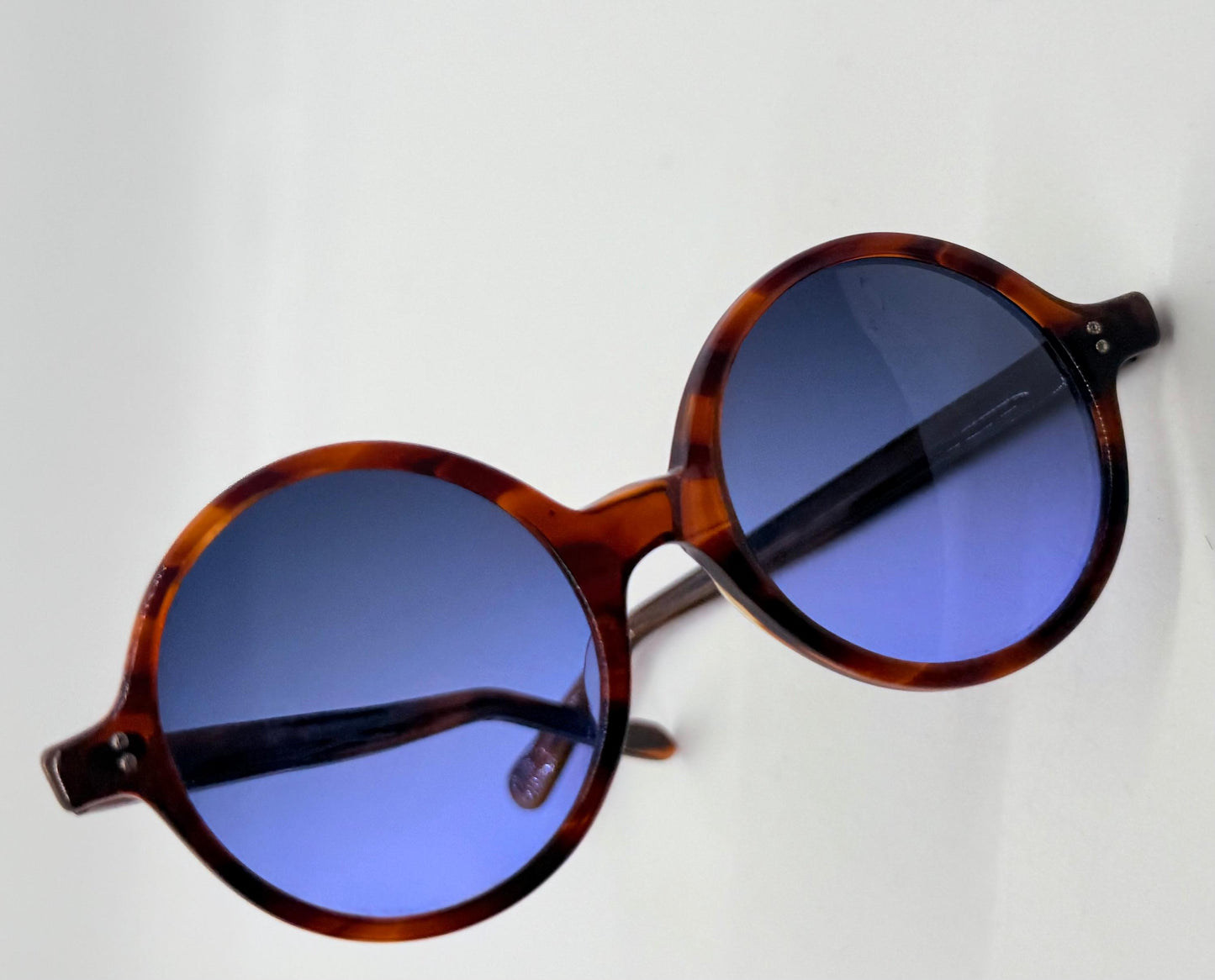 Sro U.S.A. Vintage 5 Tortoise Round Frames W| Custom Blue Gradient Berko’S Designs Lenses