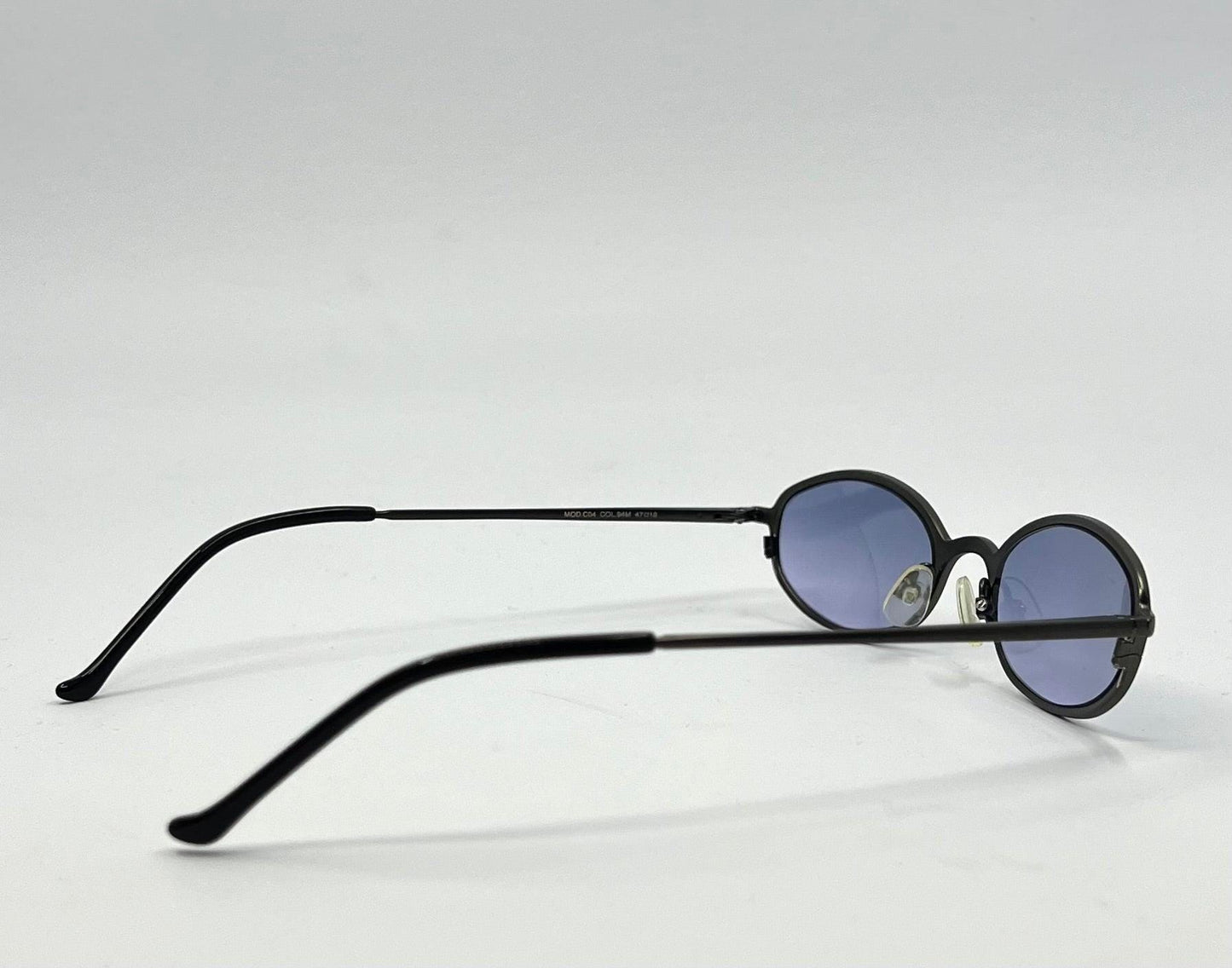 Versus by Versace Titanium Oval Sunglasses w|New Blue Tinted Custom Lenses|47-18mm
