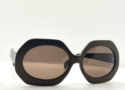 Hoseki Hk 231-Bold Geometric Oval Sunglasses-Kmn Finish-Vintage Deadstock-Italy