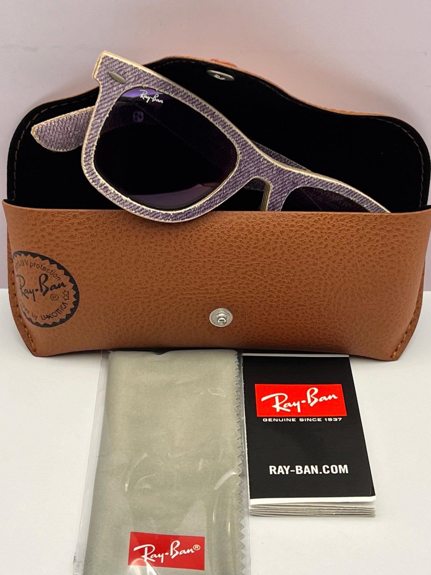 Ray-Ban Original-Wayfarer Denim (Purple Denim) Rb2140 (1167|55) 50Mm Brand New