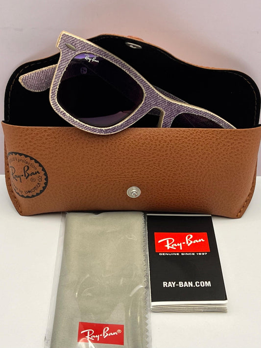 Ray-Ban Original-Wayfarer Denim (Purple Denim) Rb2140 (1167|55) 50Mm Brand New