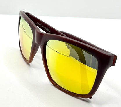 Mira M45 Vintage Sunglasses – Matte Red Frame W| Yellow Mirror Lenses – Nos