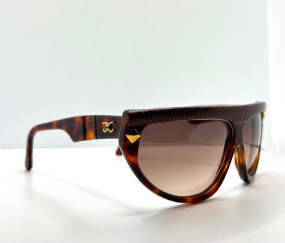 Claudia Carlotti Stratos Cc14 Vintage Sunglasses-Snakeskin Brow-Rare Deadstock Find