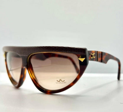 Claudia Carlotti Stratos Cc14 Vintage Sunglasses-Snakeskin Brow-Rare Deadstock Find