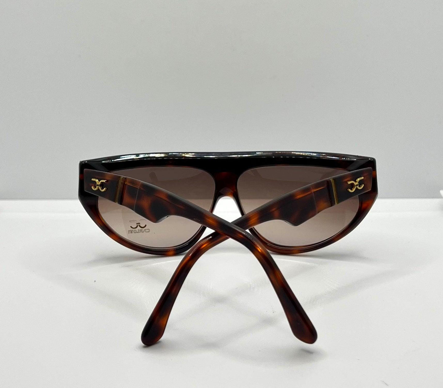 Claudia Carlotti Stratos Cc14 Vintage Sunglasses-Snakeskin Brow-Rare Deadstock Find