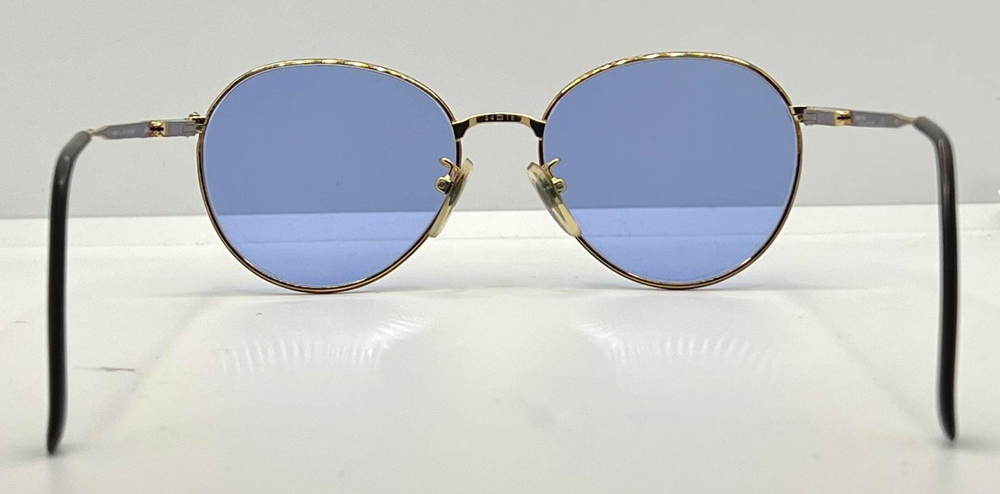 Semester Blond 081 Japan Vintage Sunglasses-Gold Frame W|New, Blue Custom Lenses