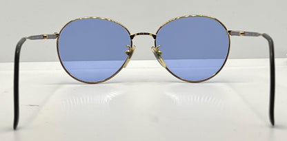 Semester Blond 081 Japan Vintage Sunglasses-Gold Frame W|New, Blue Custom Lenses