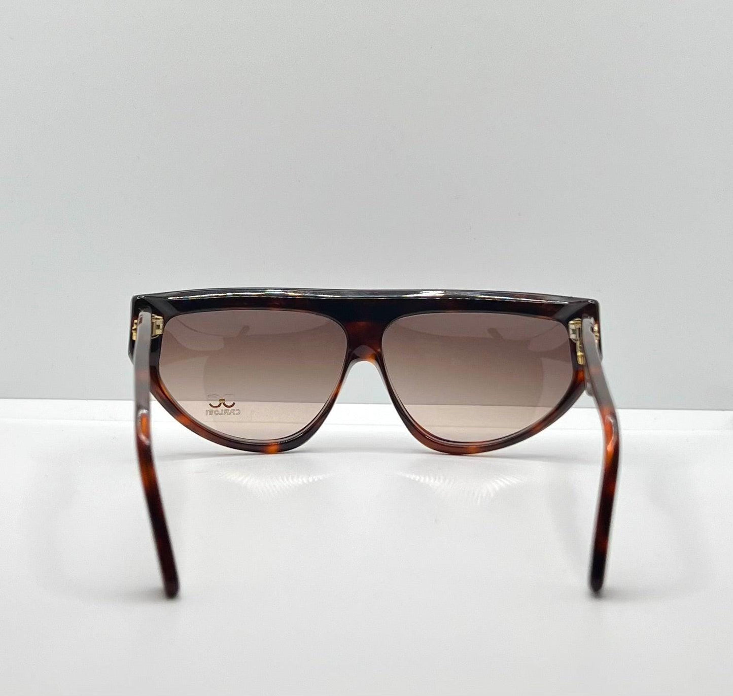 Claudia Carlotti Stratos Cc14 Vintage Sunglasses-Snakeskin Brow-Rare Deadstock Find