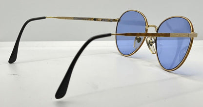 Semester Blond 081 Japan Vintage Sunglasses-Gold Frame W|New, Blue Custom Lenses