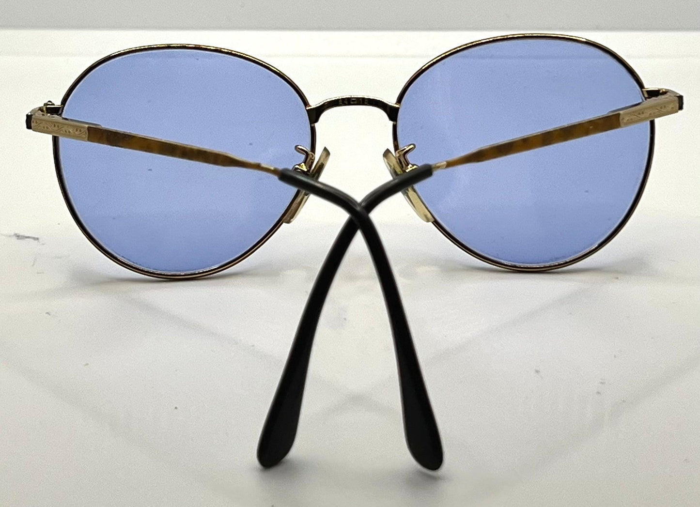 Semester Blond 081 Japan Vintage Sunglasses-Gold Frame W|New, Blue Custom Lenses