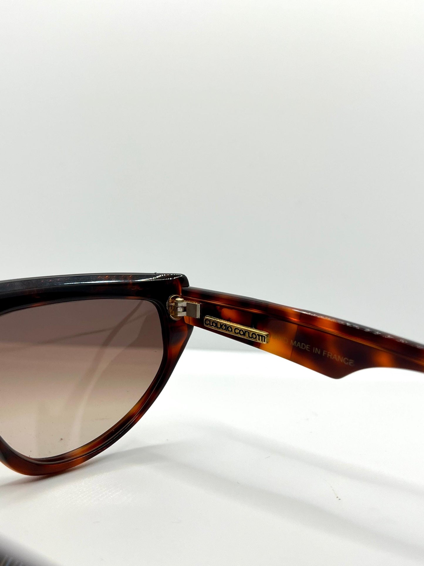 Claudia Carlotti Stratos Cc14 Vintage Sunglasses-Snakeskin Brow-Rare Deadstock Find