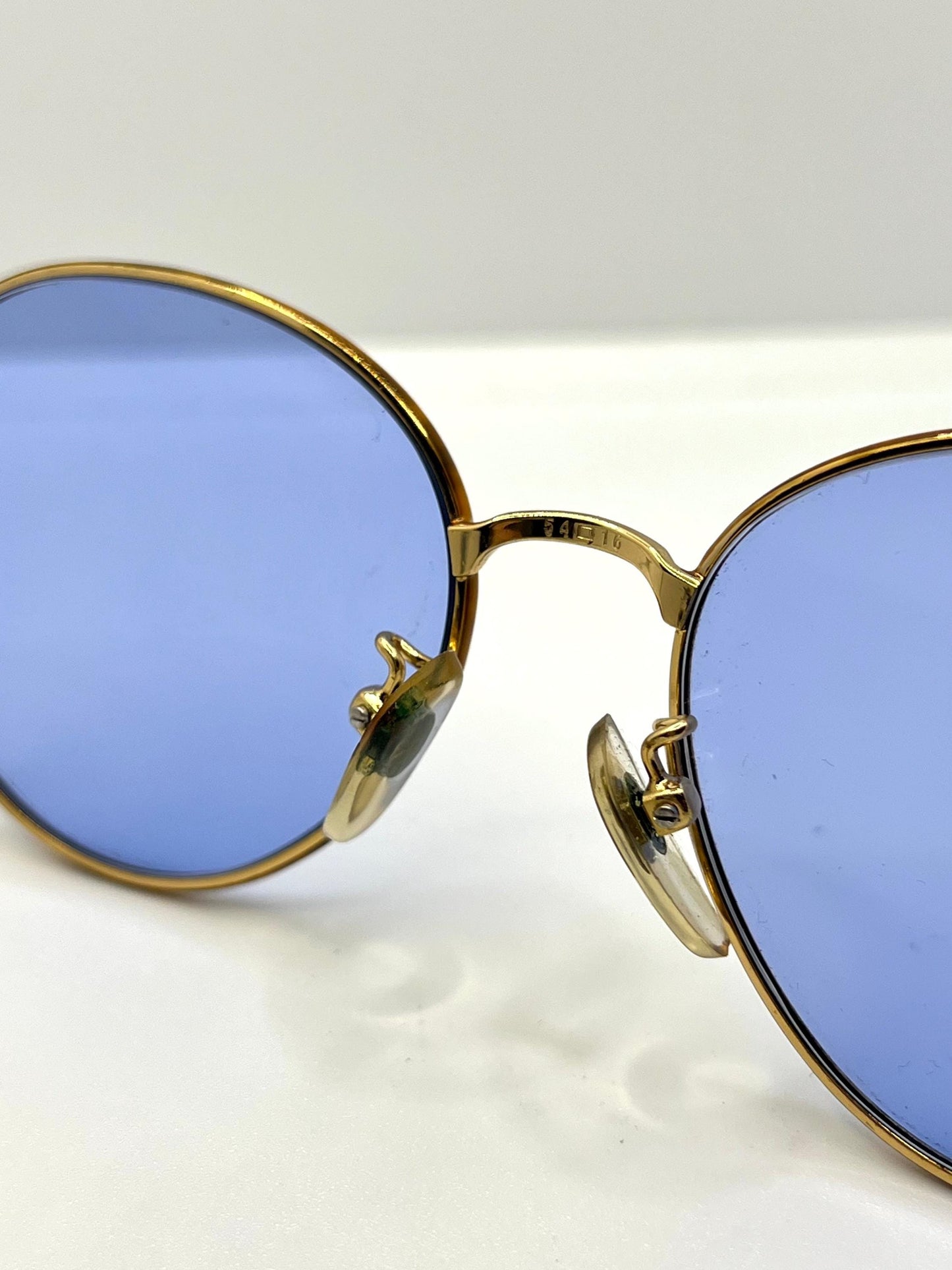 Semester Blond 081 Japan Vintage Sunglasses-Gold Frame W|New, Blue Custom Lenses