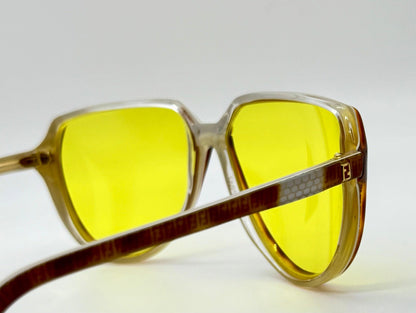 Fendi By Lozza Fv48 Vintage Sunglasses W|New, Custom Yellow Day|Night Tint Lenses