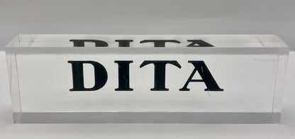 Dita Acrylic In Store Logo - Display - Plague - Sign - 8.5 X 2.5 X 1 Inches.