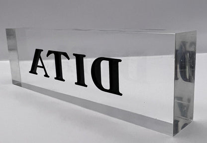 Dita Acrylic In Store Logo - Display - Plague - Sign - 8.5 X 2.5 X 1 Inches.