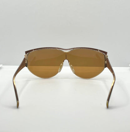 Nina Ricci Nr3017 C.321 0166 Vintage Shield Sunglasses-Gold|Brown-Deadstock