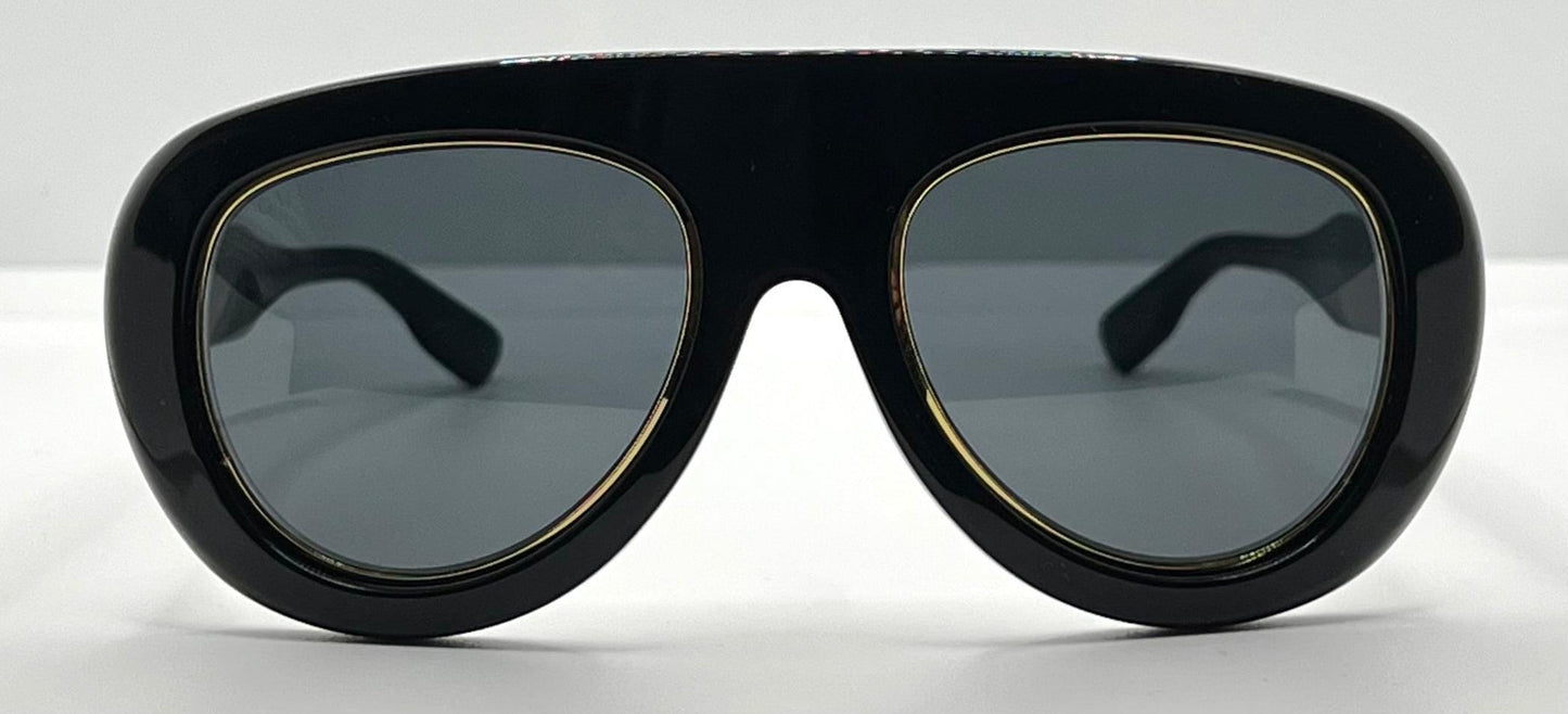 Gucci Gg1152S 001 Black|Gold Sunglasses-Italy-Full Kit Pre-Owned-54Mm