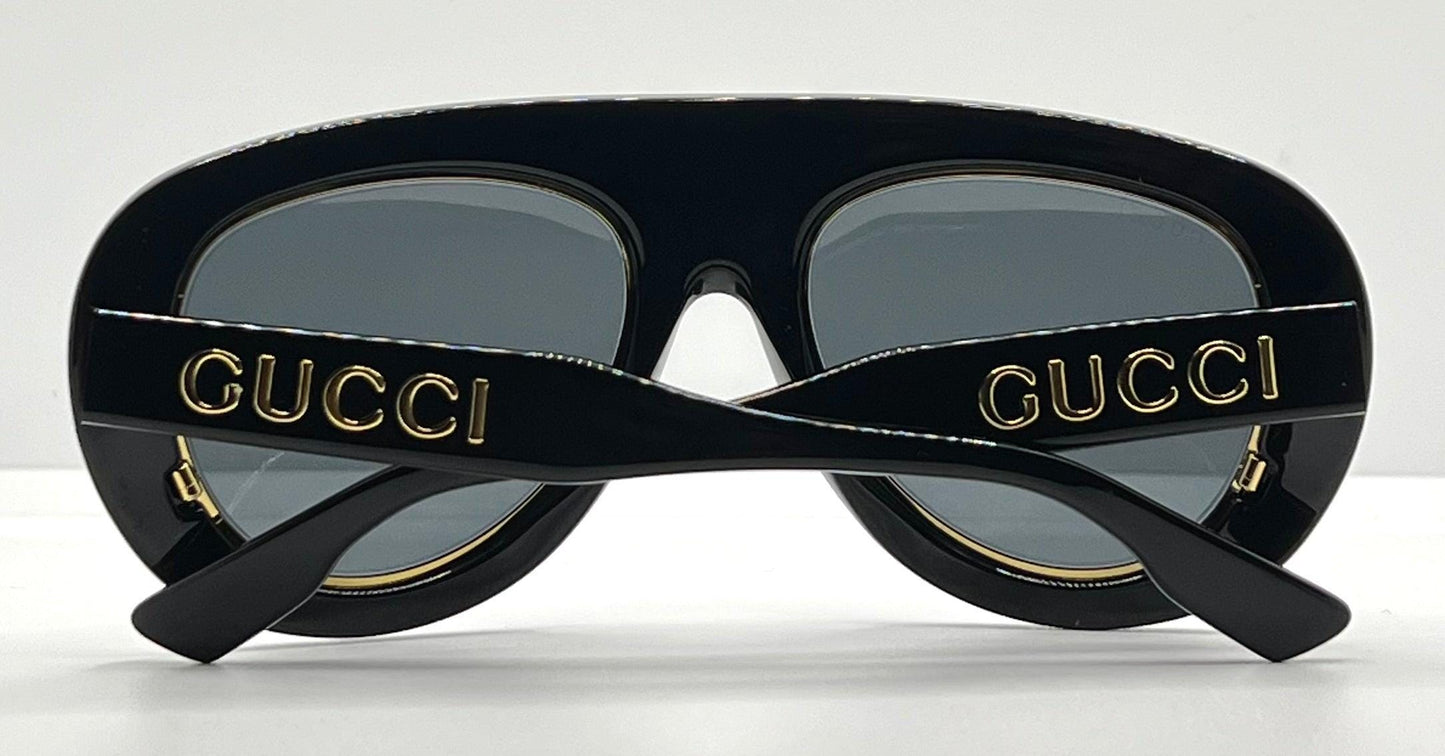 Gucci Gg1152S 001 Black|Gold Sunglasses-Italy-Full Kit Pre-Owned-54Mm