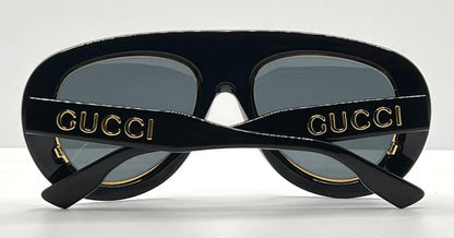 Gucci Gg1152S 001 Black|Gold Sunglasses-Italy-Full Kit Pre-Owned-54Mm
