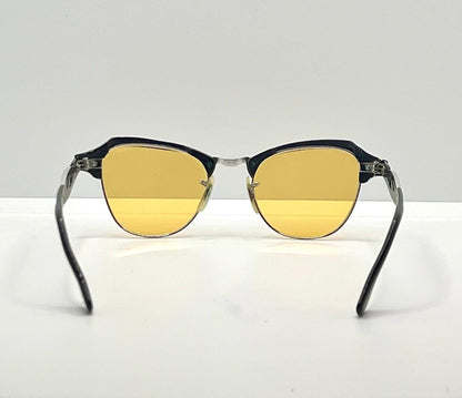 B&L 1|10 12K Gf 20-46 Clubmaster-Style Vintage Sunglasses W|New, Custom Solid Persimmon Lenses