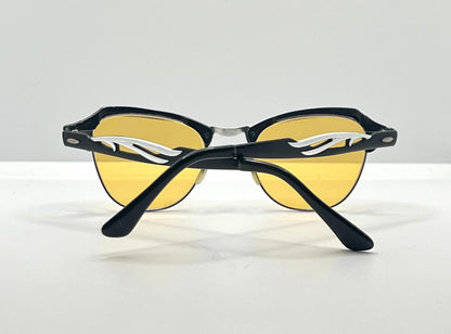 B&L 1|10 12K Gf 20-46 Clubmaster-Style Vintage Sunglasses W|New, Custom Solid Persimmon Lenses