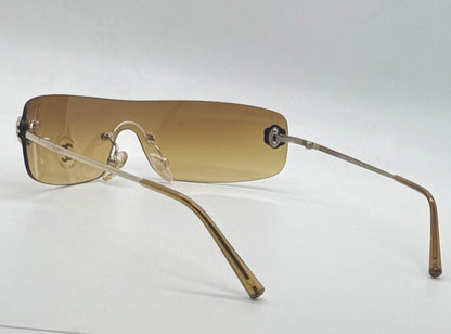 Chanel 4086 C.125|73 Silver Shield Rimless Sunglasses – Vintage Deadstock – Made In Italy