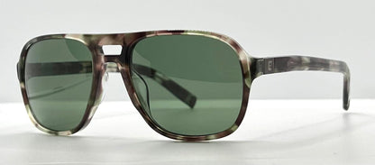 John Varvatos Classic Sunglasses – Camo Horn Acetate – Green Lenses – Bnib