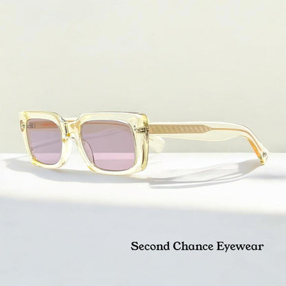 Garrett Leight Gl 3030 Pg Clear|Gold Sunglasses-Brand New|Full Kit W|Mauve Tinted Lenses