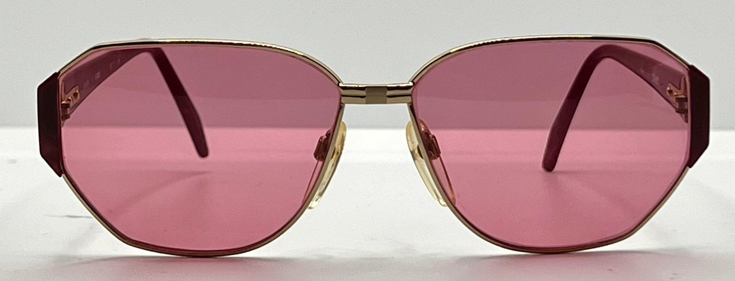Silhouette M 6104|20 V6055 Vintage Sunglasses W|New Solid Pink Custom Lenses-58Mm-Unworn|Nos