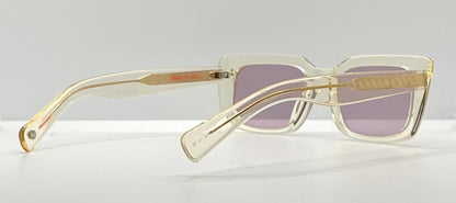 Garrett Leight Gl 3030 Pg Clear|Gold Sunglasses-Brand New|Full Kit W|Mauve Tinted Lenses