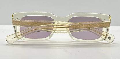 Garrett Leight Gl 3030 Pg Clear|Gold Sunglasses-Brand New|Full Kit W|Mauve Tinted Lenses